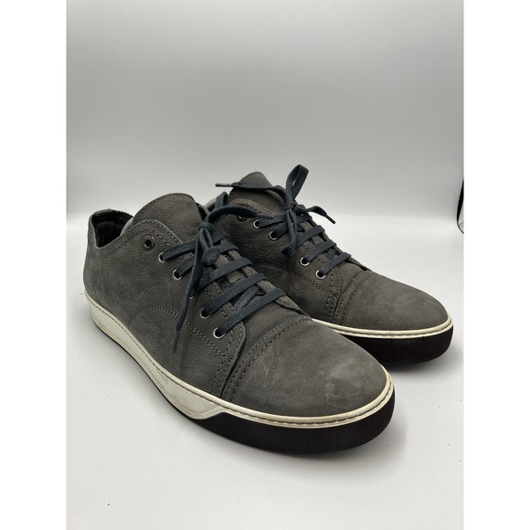 Lanvin Men's lower Leather Suede Sneakers Grey Size US 11‎ UK 10